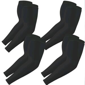 Unisex Black Compression Arm Sleeves - Pack of 4 Pairs (8 Sleeves Total) NEW!